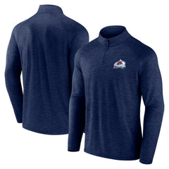 NHL Navy Colorado Avalanche Logo Athletic Head-to-Head Raglan Quarter-Zip Top