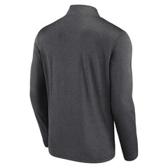 NHL Heather Charcoal Philadelphia Flyers Logo Athletic Head-to-Head Raglan Quarter-Zip Top