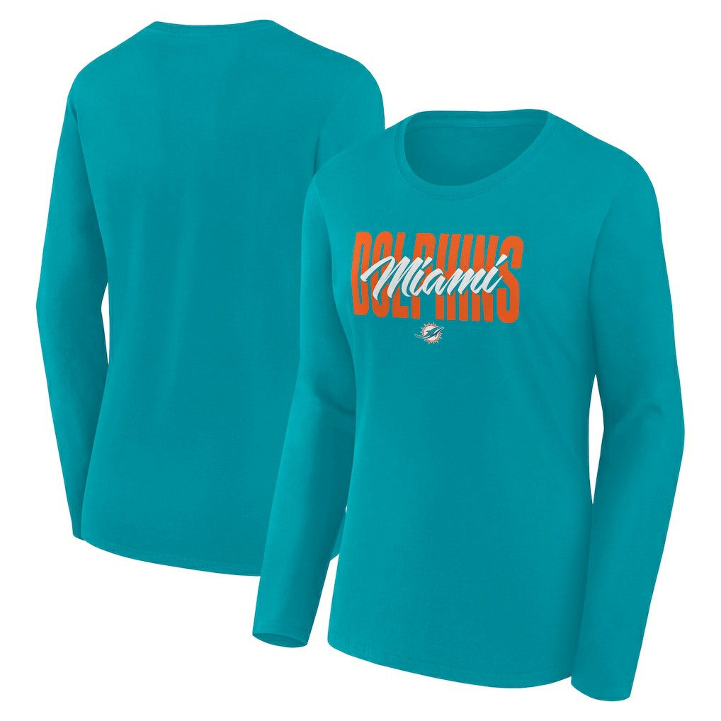 Logo Athletic Women's Grip Long Sleeve T-Shirt - Miami Dolphins