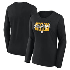 Logo Athletic Women's Grip Long Sleeve T-Shirt - Pittsburgh Steelers