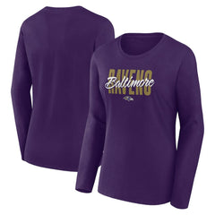 Logo Athletic Women's Grip Long Sleeve T-Shirt - Baltimore Ravens
