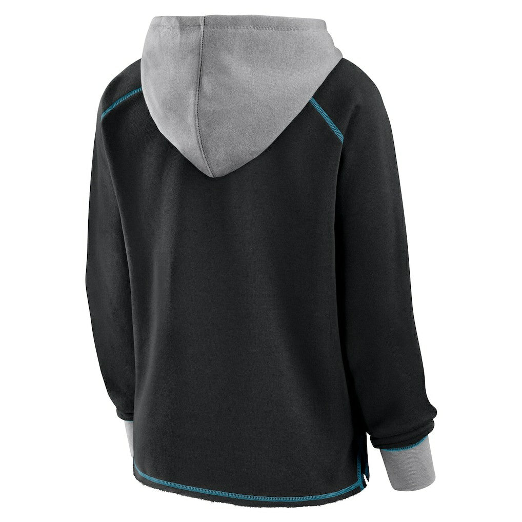 Logo Athletic Women's Boom Fleece Pullover V-Neck Hoodie - Jacksonville Jaguars
