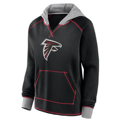 Logo Athletic Women's Boom Fleece Pullover V-Neck Hoodie - Atlanta Falcons