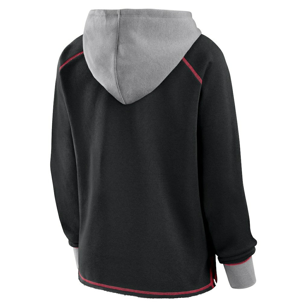 Logo Athletic Women's Boom Fleece Pullover V-Neck Hoodie - Atlanta Falcons