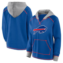 Logo Athletic Women's Boom Fleece Pullover V-Neck Hoodie - Buffalo Bills