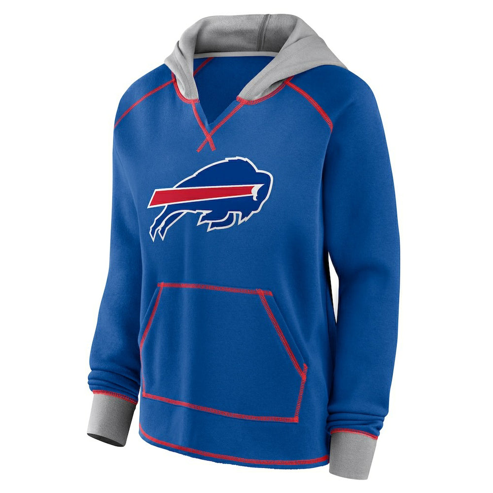 Logo Athletic Women's Boom Fleece Pullover V-Neck Hoodie - Buffalo Bills