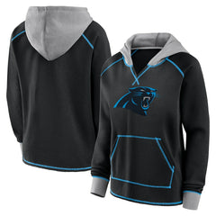 Logo Athletic Women's Boom Fleece Pullover V-Neck Hoodie - Carolina Panthers
