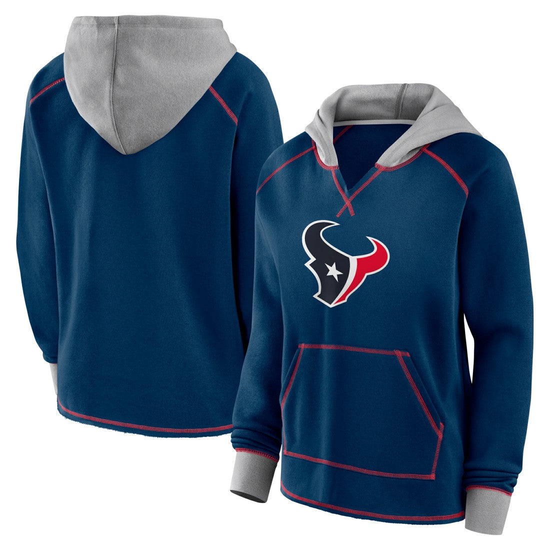 Logo Athletic Women's Boom Fleece Pullover V-Neck Hoodie - Houston Texans