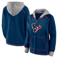 Logo Athletic Women's Boom Fleece Pullover V-Neck Hoodie - Houston Texans