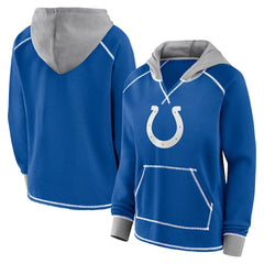 Logo Athletic Women's Boom Fleece Pullover V-Neck Hoodie - Indianapolis Colts