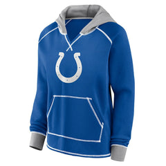 Logo Athletic Women's Boom Fleece Pullover V-Neck Hoodie - Indianapolis Colts