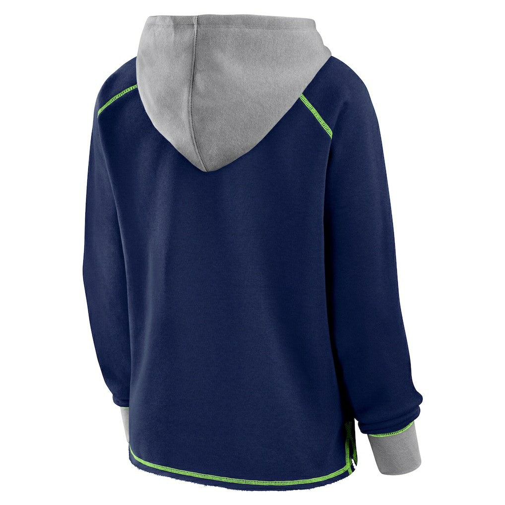 Logo Athletic Women's Boom Fleece Pullover V-Neck Hoodie - Seattle Seahawks
