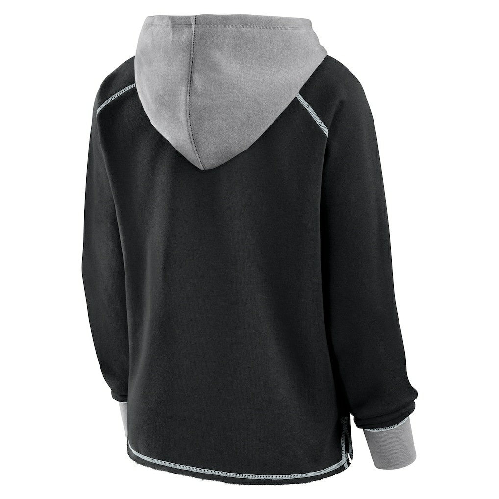 Logo Athletic Women's Boom Fleece Pullover V-Neck Hoodie - Las Vegas Raiders