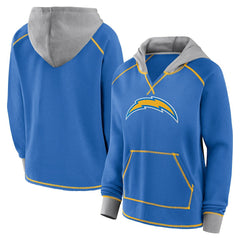 Logo Athletic Women's Boom Fleece Pullover V-Neck Hoodie - Los Angeles Chargers