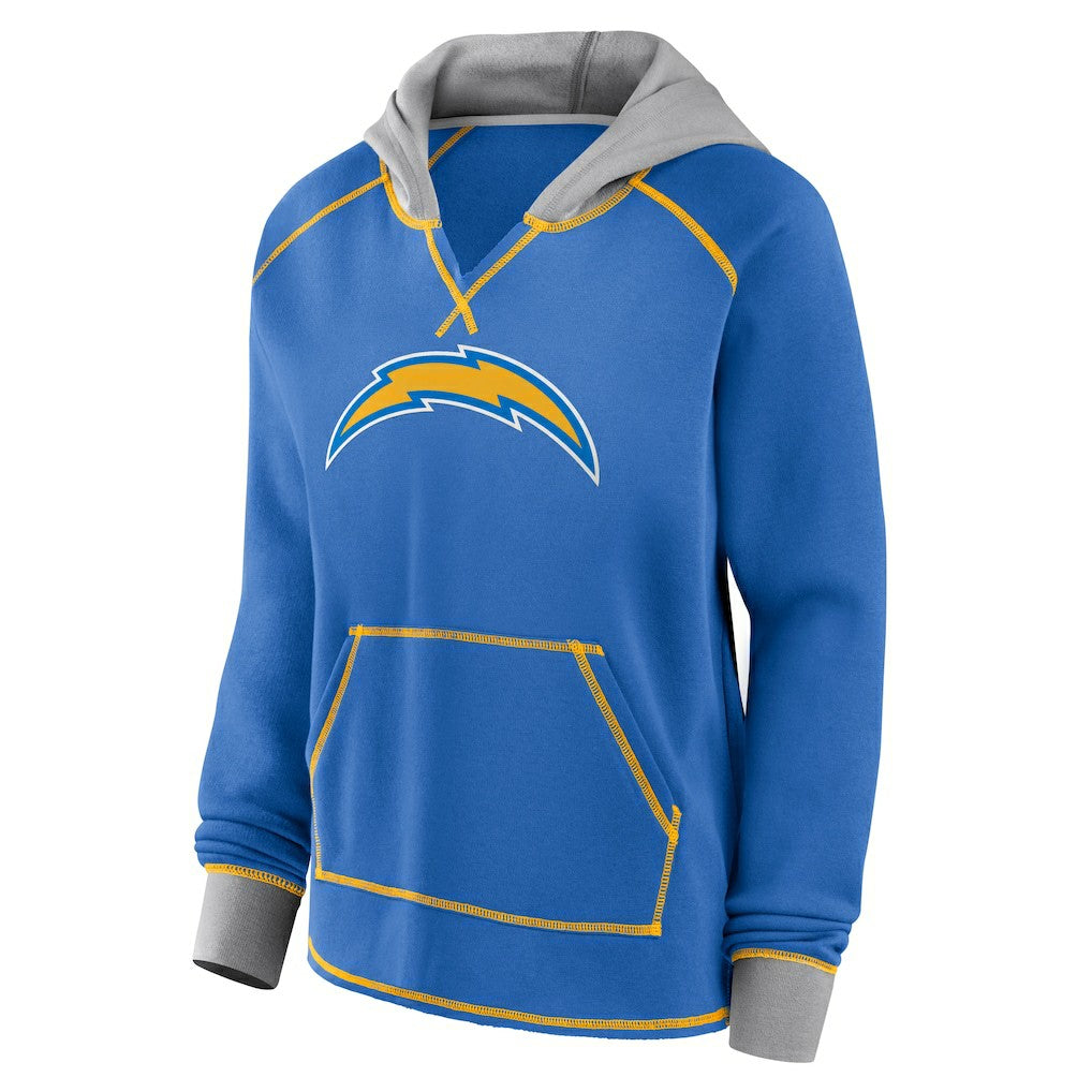 Logo Athletic Women's Boom Fleece Pullover V-Neck Hoodie - Los Angeles Chargers