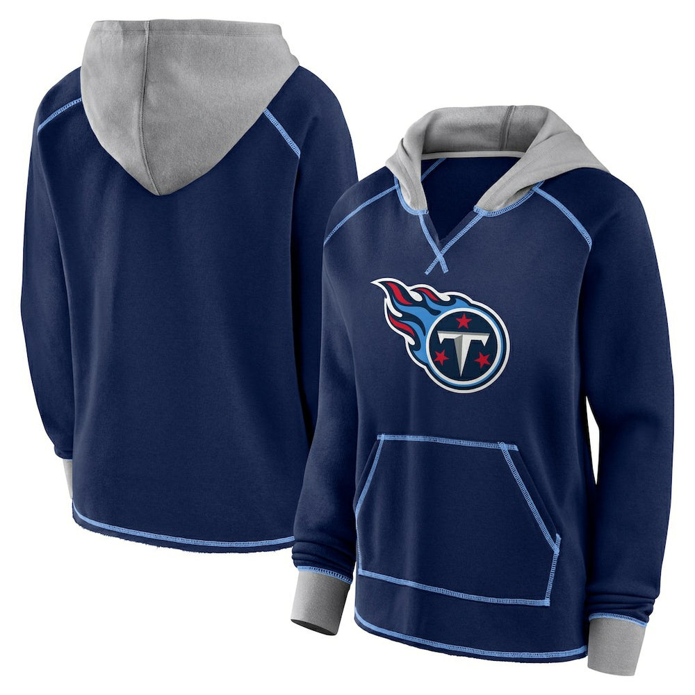Logo Athletic Women's Boom Fleece Pullover V-Neck Hoodie - Tennessee Titans