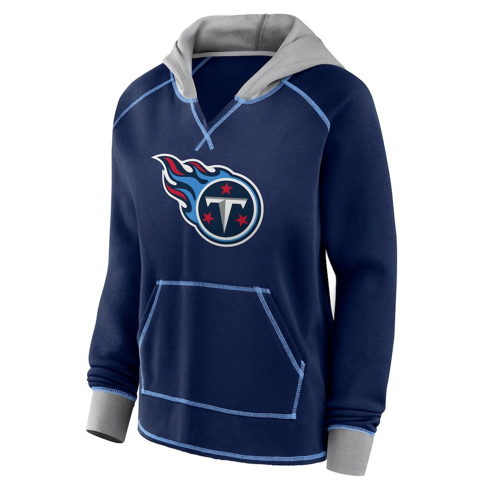 Logo Athletic Women's Boom Fleece Pullover V-Neck Hoodie - Tennessee Titans