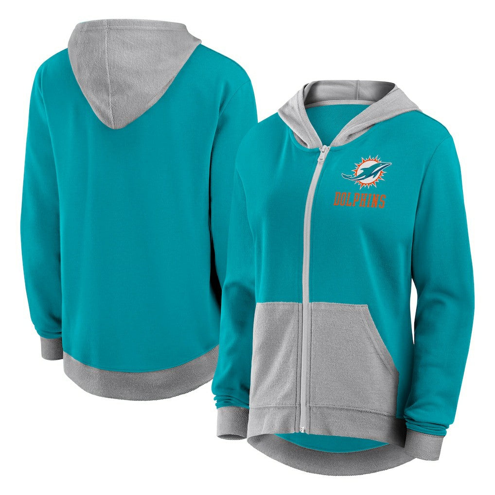Logo Athletic Women's Hit It French Terry Full-Zip Hoodie - Miami Dolphins