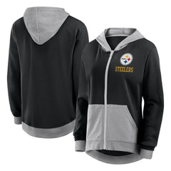 Logo Athletic Women's Hit It French Terry Full-Zip Hoodie - Pittsburgh Steelers