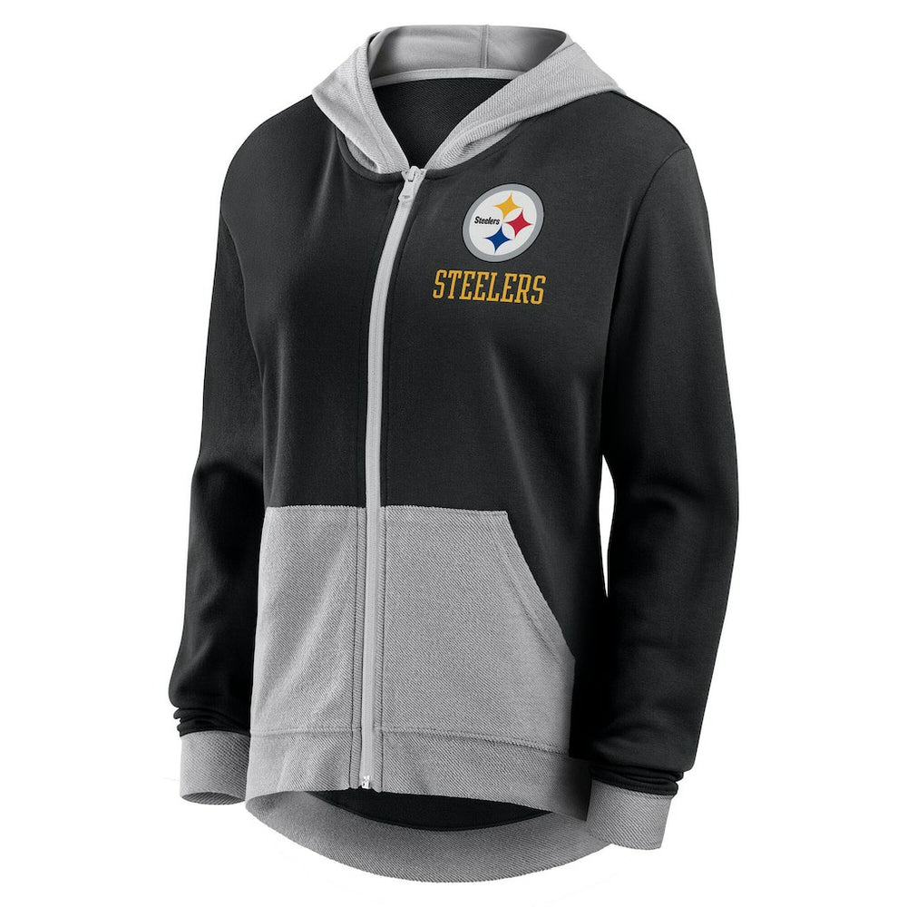 Logo Athletic Women's Hit It French Terry Full-Zip Hoodie - Pittsburgh Steelers