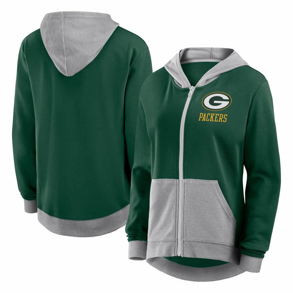 Logo Athletic Women's Hit It French Terry Full-Zip Hoodie - Green Bay Packers