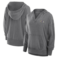 Women's Initiative Snow Wash French Terry V-Neck Pullover Hoodie - Baltimore Ravens