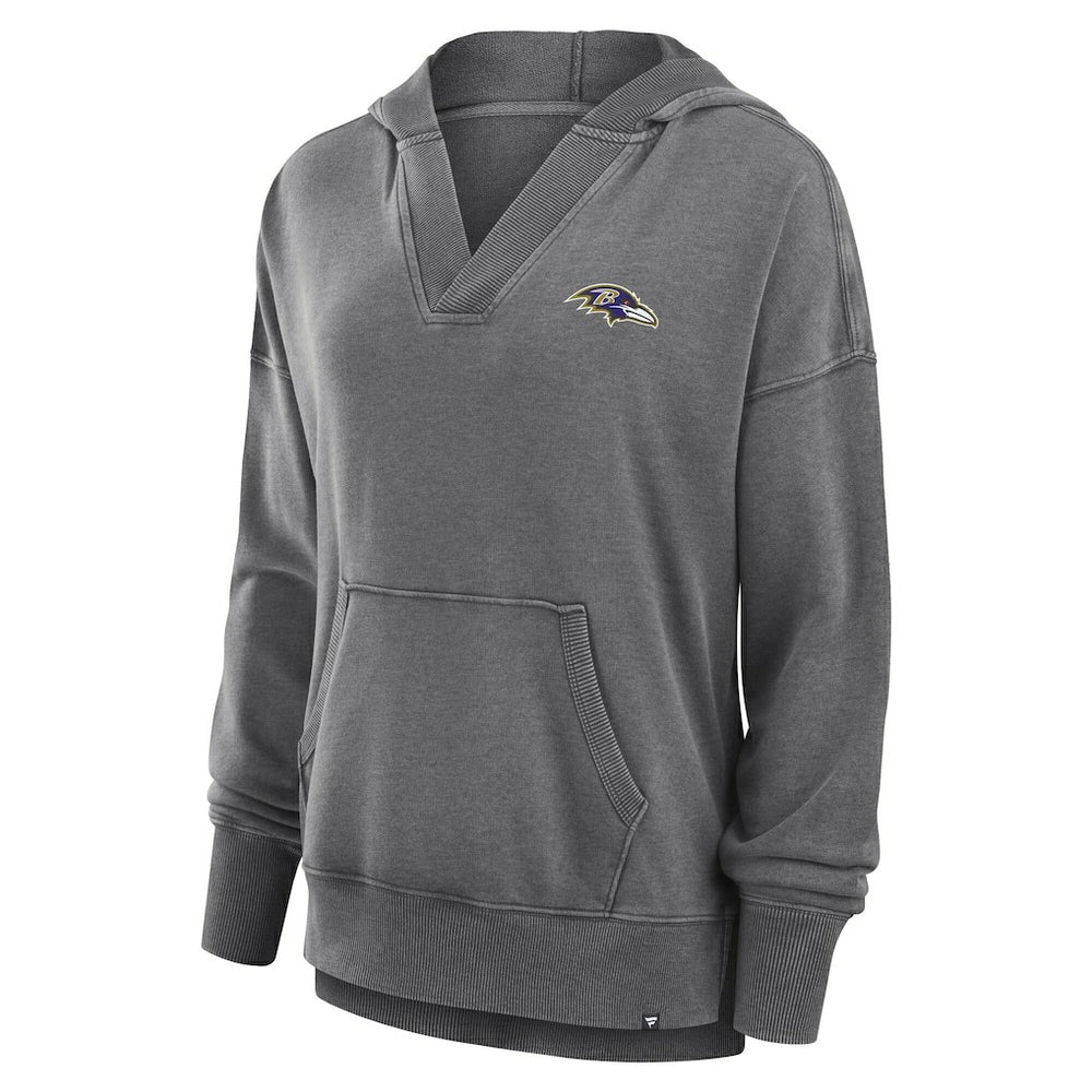 Women's Initiative Snow Wash French Terry V-Neck Pullover Hoodie - Baltimore Ravens