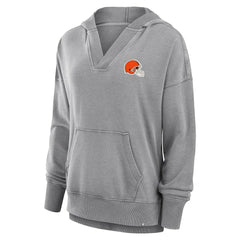Women's Initiative Snow Wash French Terry V-Neck Pullover Hoodie - Cleveland Browns