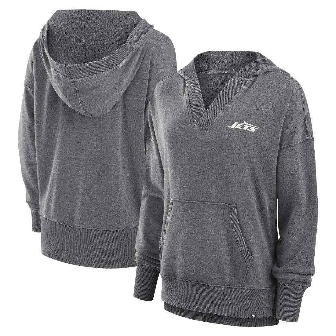 Women's Initiative Snow Wash French Terry V-Neck Pullover Hoodie - New York Jets