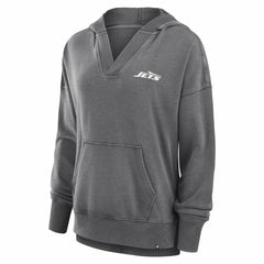 Women's Initiative Snow Wash French Terry V-Neck Pullover Hoodie - New York Jets