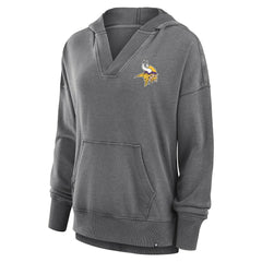 Women's Initiative Snow Wash French Terry V-Neck Pullover Hoodie - Minnesota Vikings