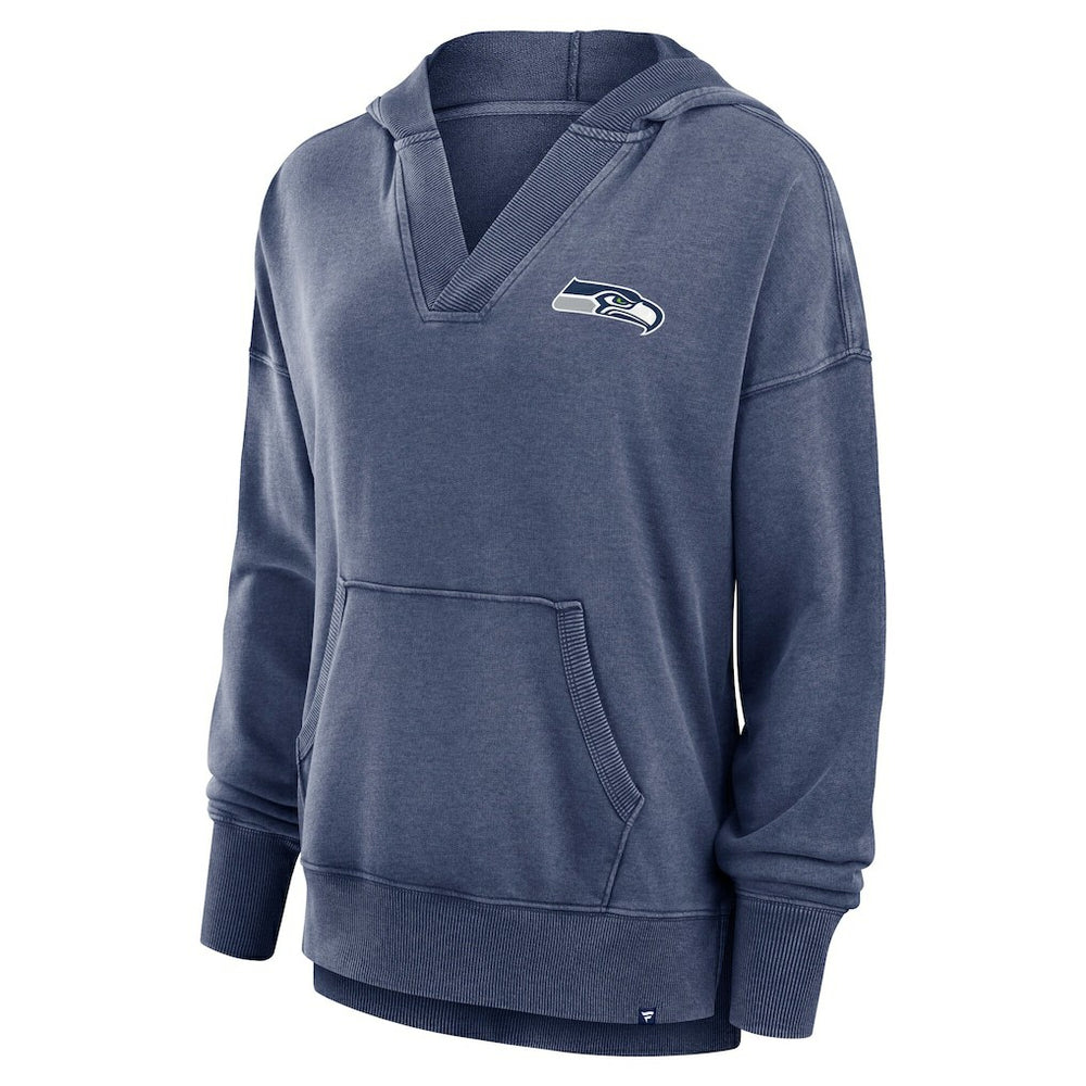 Women's Initiative Snow Wash French Terry V-Neck Pullover Hoodie - Seattle Seahawks