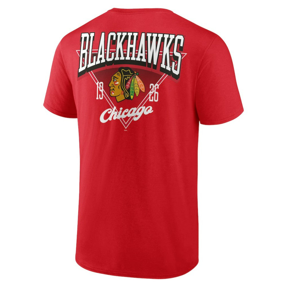 NHL Red Chicago Blackhawks Logo Athletic Never Over T-Shirt