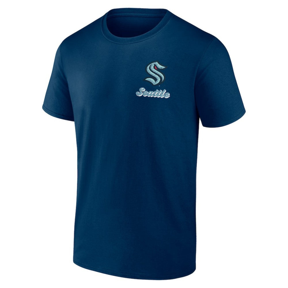 NHL Navy Seattle Kraken Logo Athletic Never Over T-Shirt
