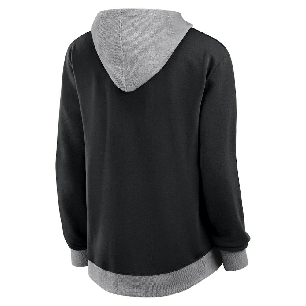 NHL Black Pittsburgh Penguins Logo Athletic Women's Hit It French Terry Full-Zip Hoodie