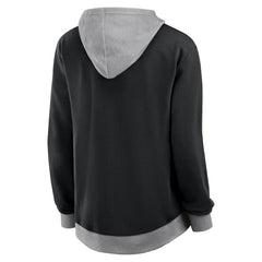 NHL Black Pittsburgh Penguins Logo Athletic Women's Hit It French Terry Full-Zip Hoodie