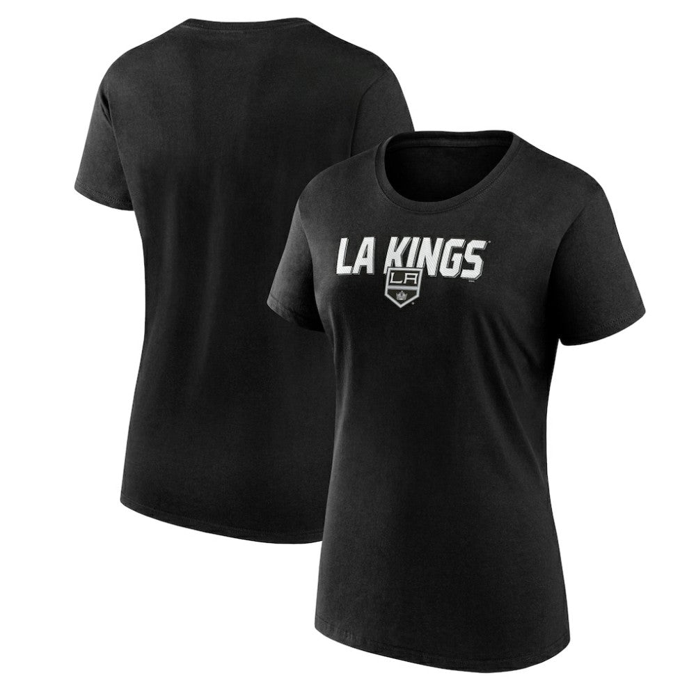 NHL Black Los Angeles Kings Logo Athletic Women's Launch Scoop Neck T-Shirt