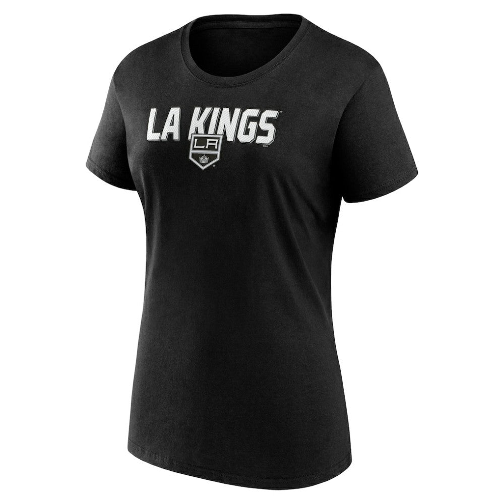 NHL Black Los Angeles Kings Logo Athletic Women's Launch Scoop Neck T-Shirt