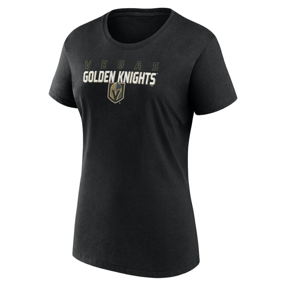 NHL Black Vegas Golden Knights Logo Athletic Women's Launch Scoop Neck T-Shirt