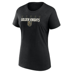 NHL Black Vegas Golden Knights Logo Athletic Women's Launch Scoop Neck T-Shirt