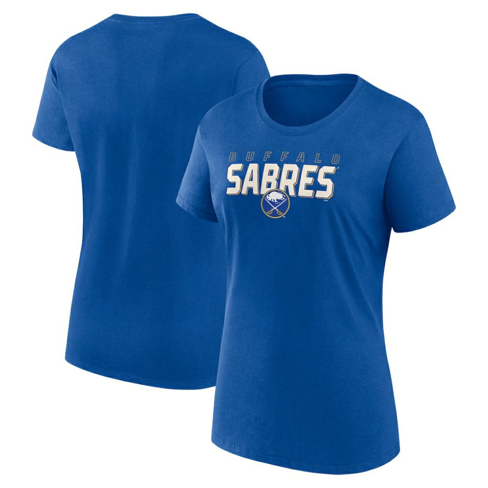 NHL Royal Buffalo Sabres Logo Athletic Women's Launch Scoop Neck T-Shirt