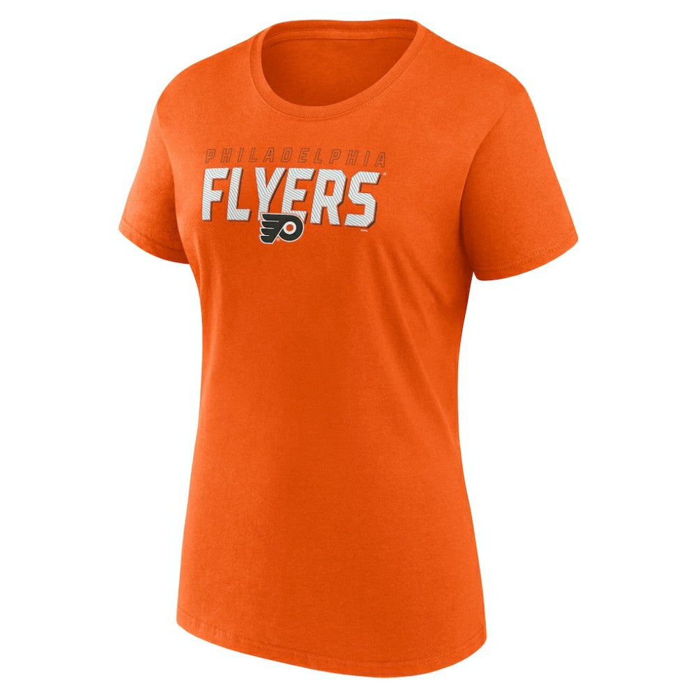 NHL Orange Philadelphia Flyers Logo Athletic Women's Launch Scoop Neck T-Shirt