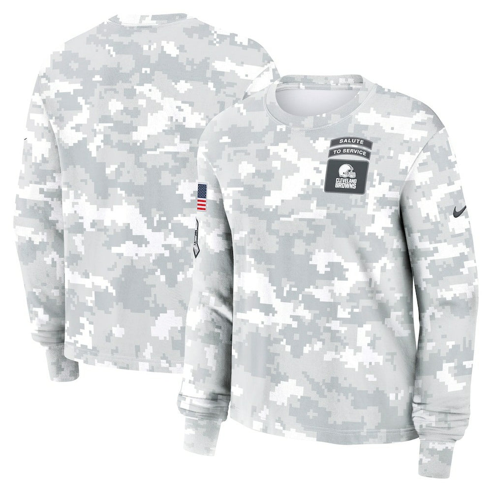 Women's 2024 Salute To Service Dri-FIT Long Sleeve T-Shirt - Cleveland Browns