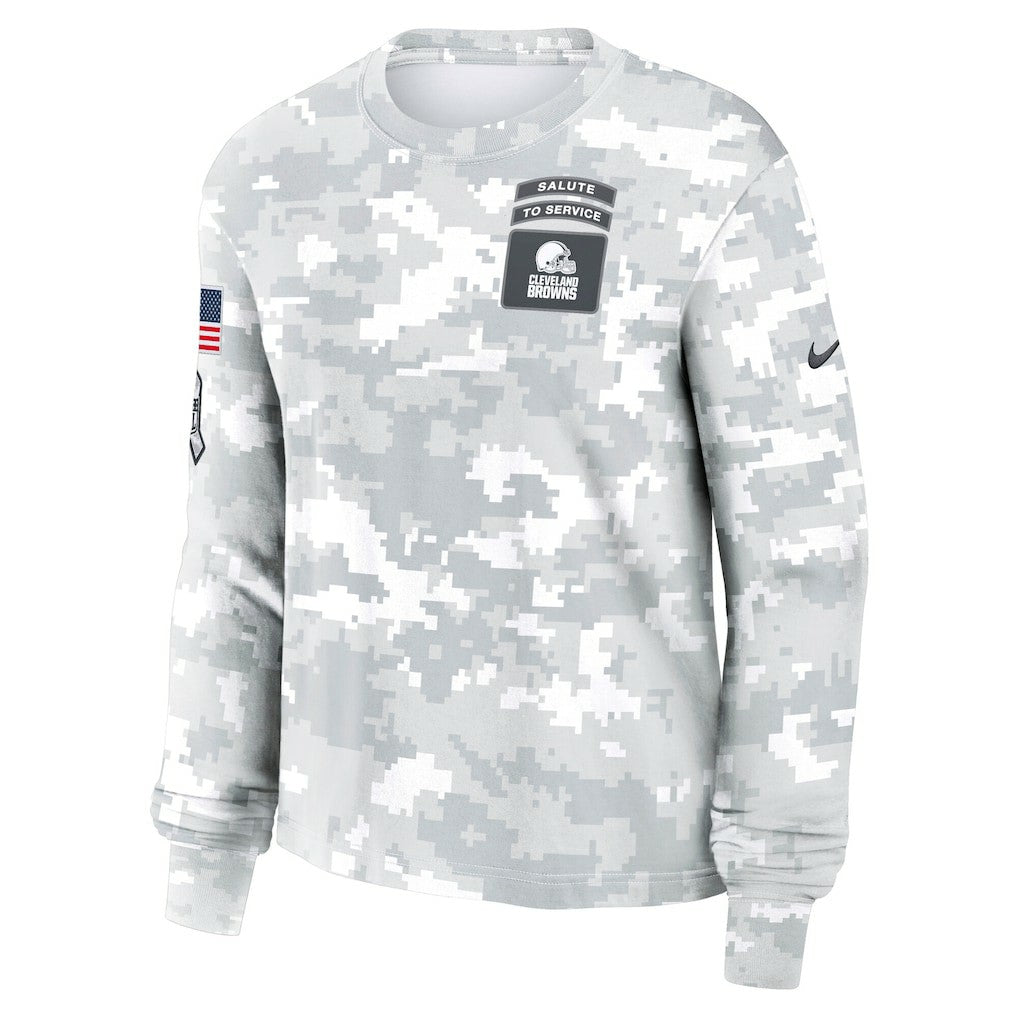Women's 2024 Salute To Service Dri-FIT Long Sleeve T-Shirt - Cleveland Browns