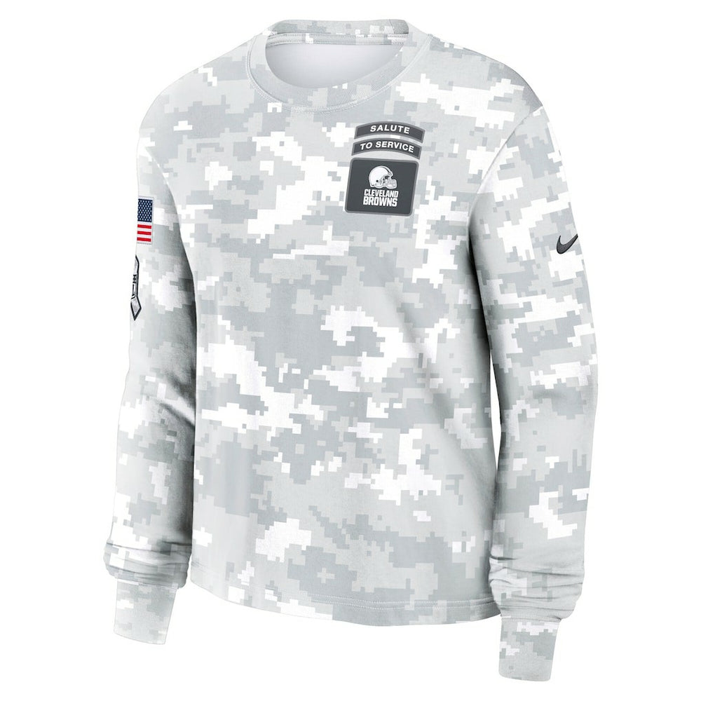 Women's 2024 Salute To Service Dri-FIT Long Sleeve T-Shirt - Cleveland Browns