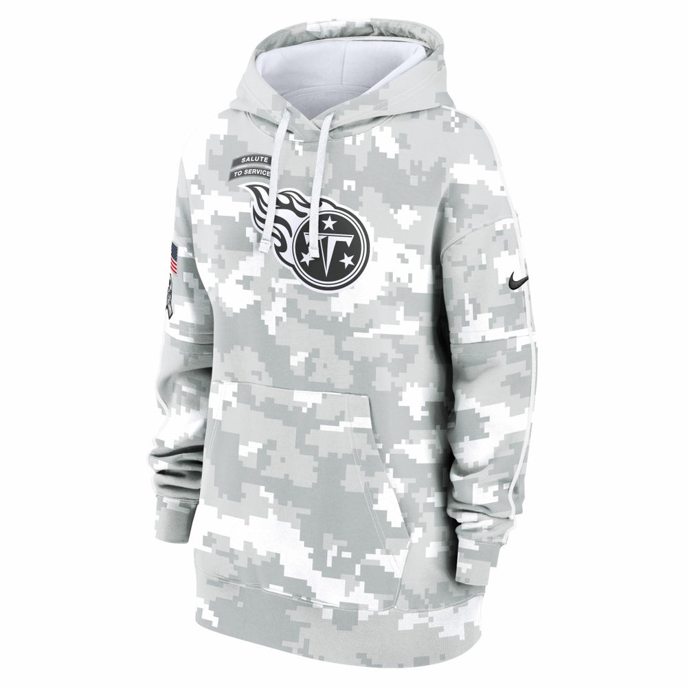 Women's 2024 Salute To Service Club Fleece Oversized Pullover Hoodie - Tennessee Titans