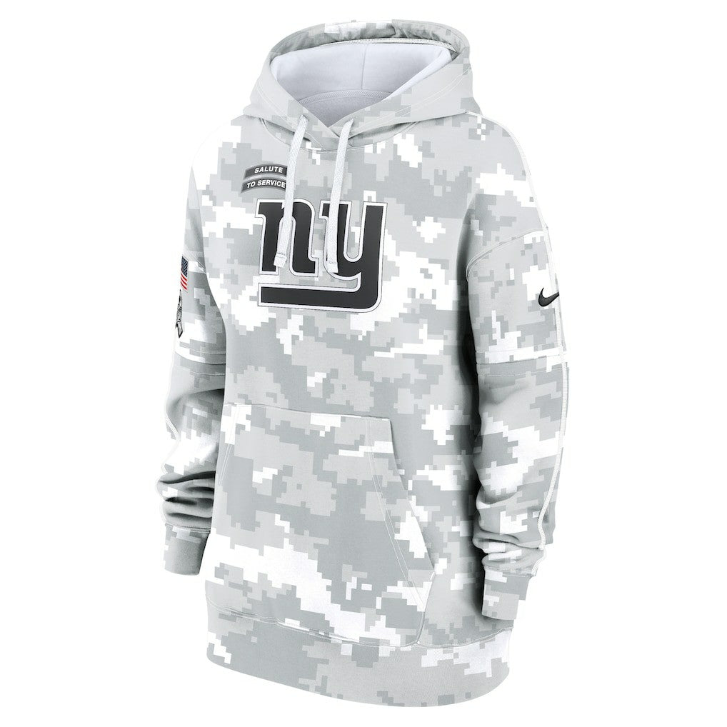 Women's 2024 Salute To Service Club Fleece Oversized Pullover Hoodie - New York Giants