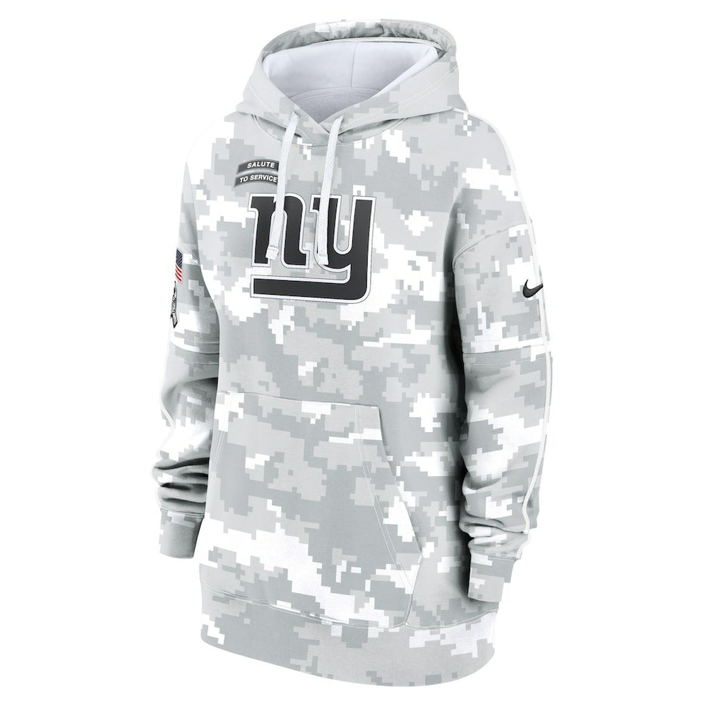 Women's 2024 Salute To Service Club Fleece Oversized Pullover Hoodie - New York Giants
