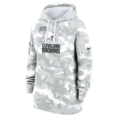 Women's 2024 Salute To Service Club Fleece Oversized Pullover Hoodie - Cleveland Browns