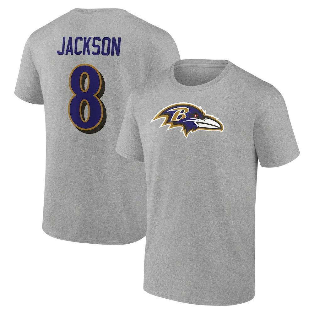 Lamar Jackson  Icon Player Name & Number T-Shirt - Baltimore Ravens